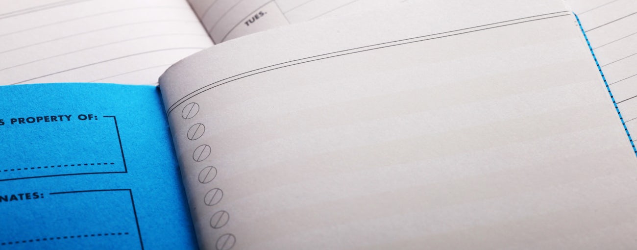 Close-up of the to-do list journal included in the Resolution notebook 3-pack.