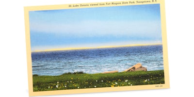Postcard illustration of Lake Ontario from Niagara State Park