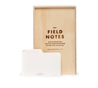 Front of the Archival Wooden Box for storing Field Notes notebooks with 12 divider cards.