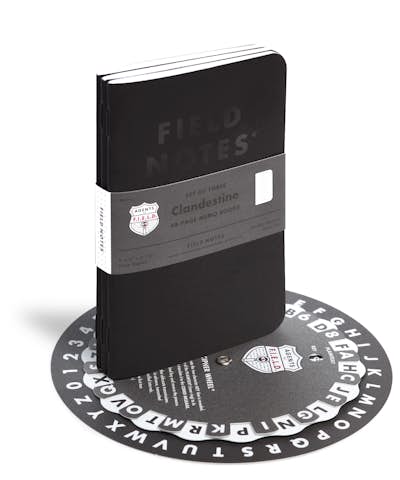 Black Clandestine Edition pack with cipher wheel