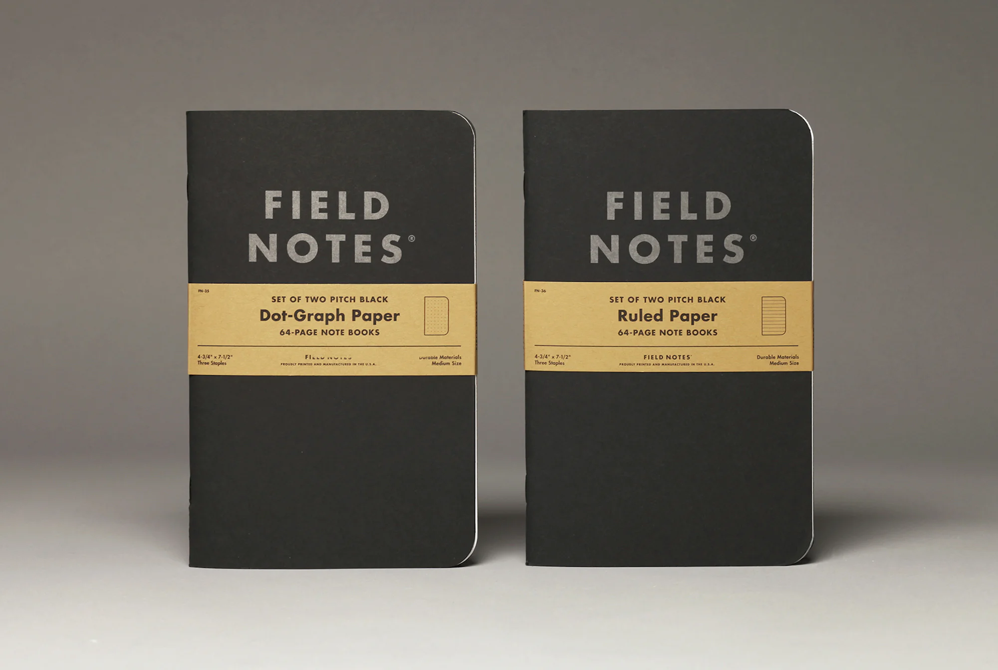 Field Notes | Pitch Black Notebook - Ruled or Dot-Graph